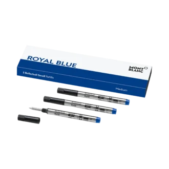 3 rezerve mici pentru rollerball, albastru regal – mediu