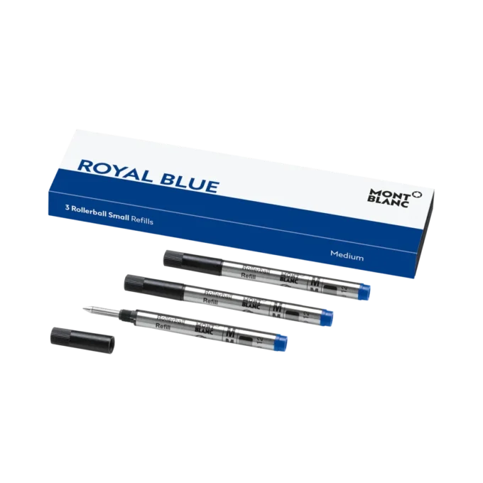 3 rezerve mici pentru rollerball, albastru regal – mediu