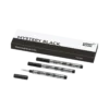 3 rezerve mici pentru rollerball, negru misterios – mediu