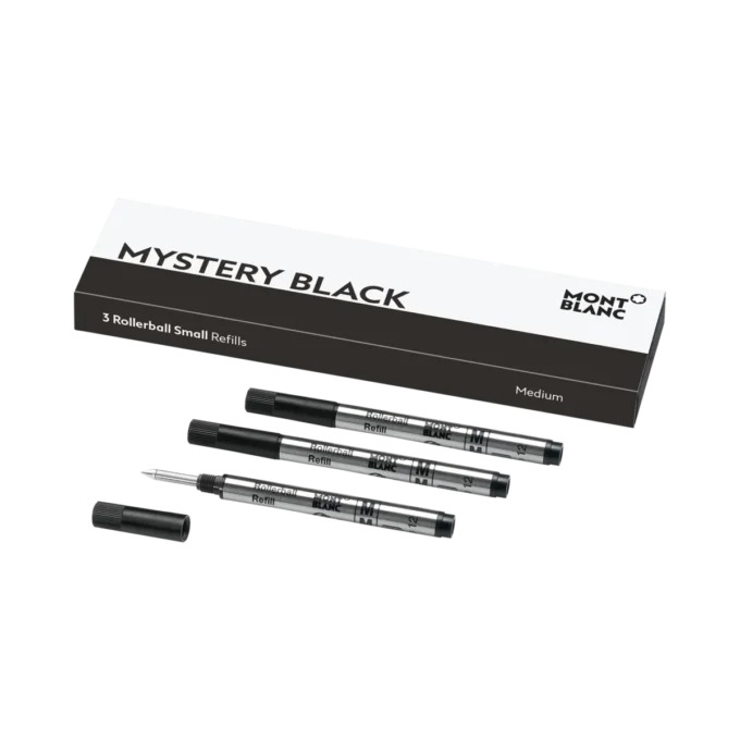 3 rezerve mici pentru rollerball, negru misterios – mediu