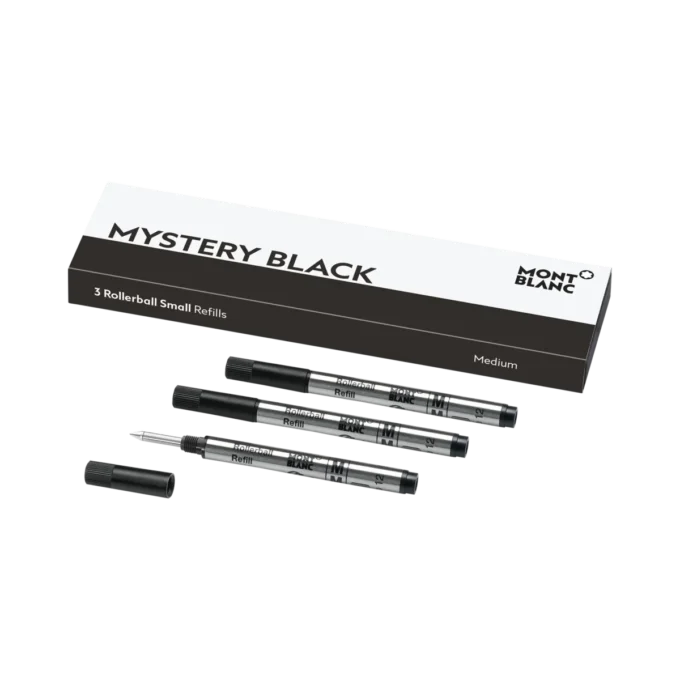 3 rezerve mici pentru rollerball, negru misterios – mediu