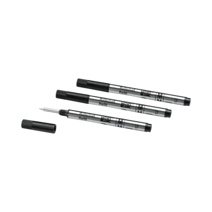 3 rezerve mici pentru rollerball, negru misterios – mediu