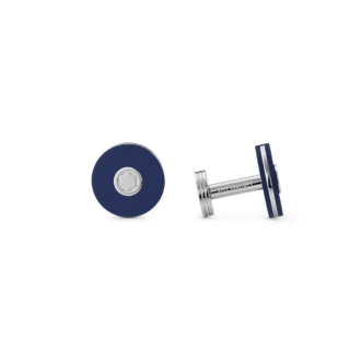 Butoni rotunzi din oțel inoxidabil cu rășină albastră