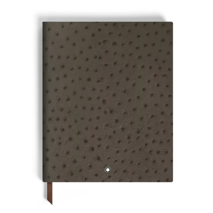 Caiet mare din piele embosată cu model de struț, pagini liniate