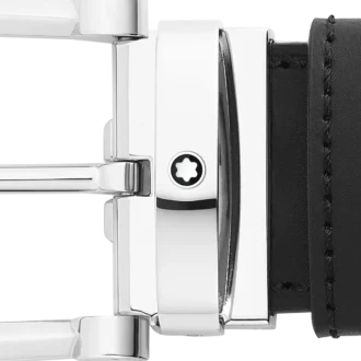 Catarama în formă de potcoavă negru/maro Curea reversibilă din piele de 35 mm