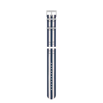 Curea din nailon albastru și alb