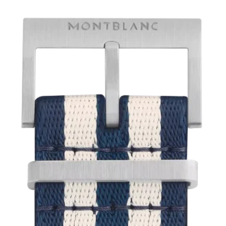 Curea din nailon albastru și alb