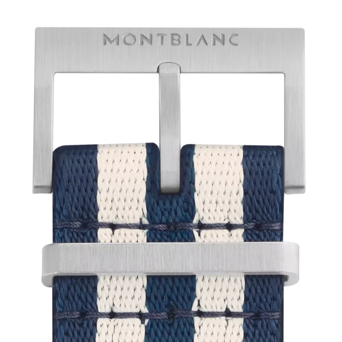 Curea din nailon albastru și alb