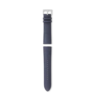 Curea din piele de vițel albastră cu cataramă gri