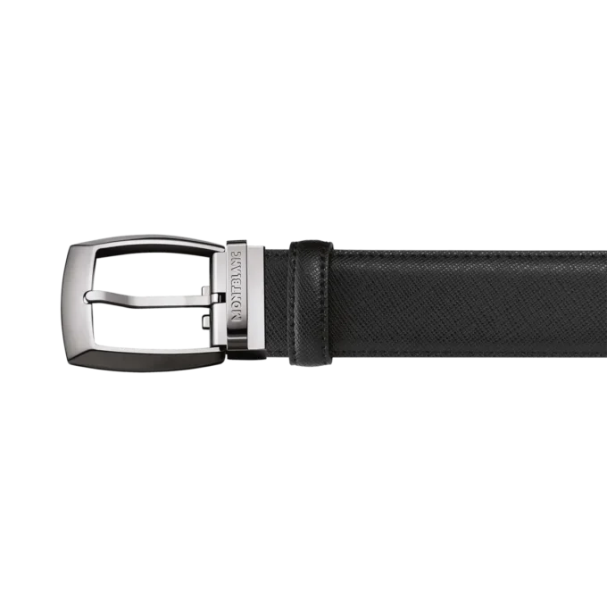 Curea din piele neagră de 35 mm