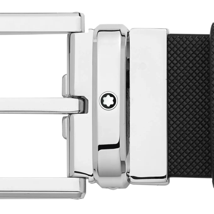 Curea din piele neagră de 35 mm