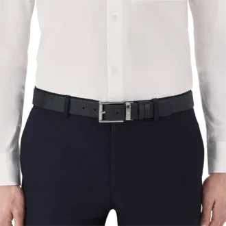 Curea din piele neagră de 35 mm