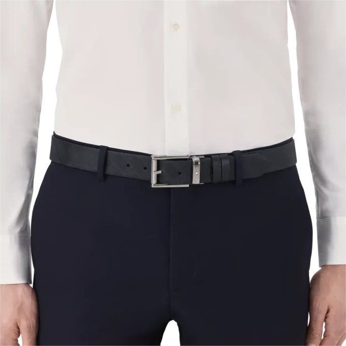 Curea din piele neagră de 35 mm