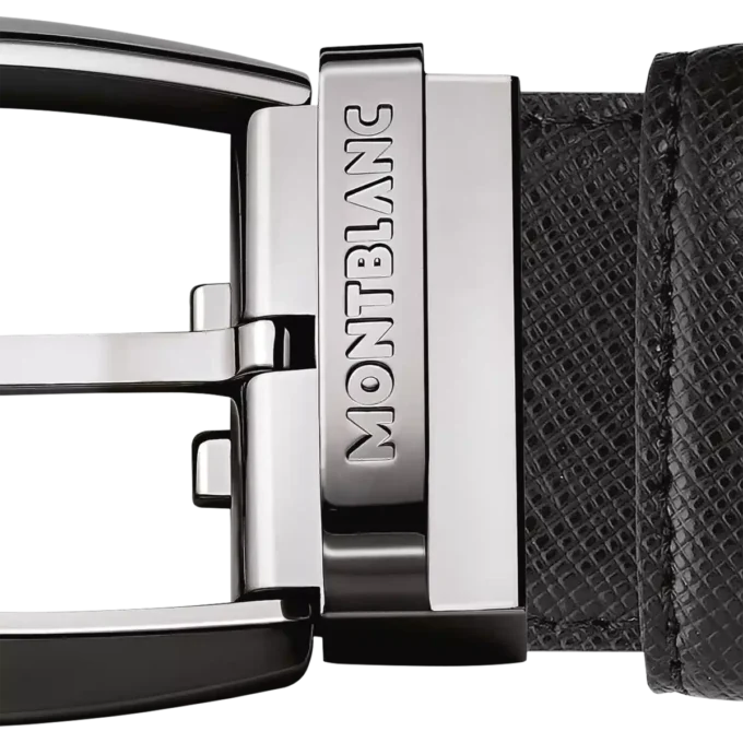 Curea din piele neagră de 35 mm