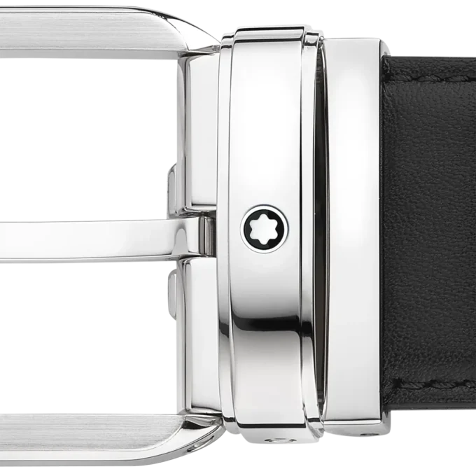 Curea din piele neagră de 35 mm