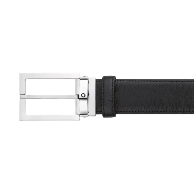 Curea din piele neagră de 35 mm
