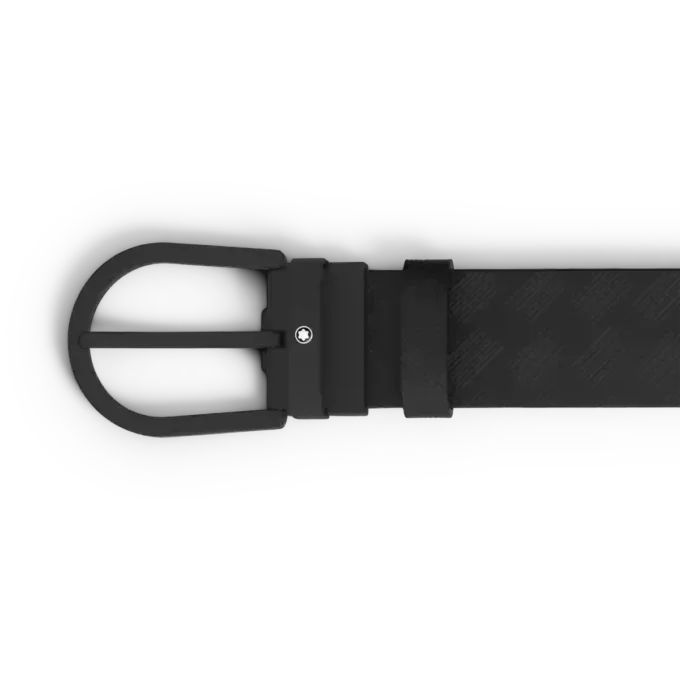 Curea din piele neagră de 35 mm cu cataramă în formă de potcoavă