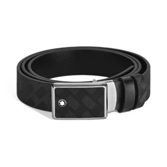 Curea reversibilă cu placă marchetată de 35 mm din piele extremă