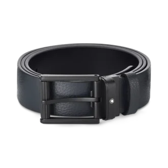 Curea reversibilă din piele albastră/neagră de 35 mm