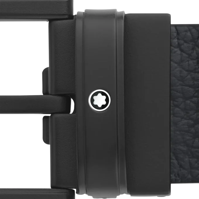 Curea reversibilă din piele albastră/neagră de 35 mm