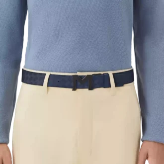 Curea reversibilă din piele cu cataramă M Extreme 3.0 albastră/neagră simplă 35 mm