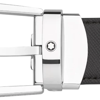 Curea reversibilă din piele cu cataramă în formă de potcoavă, negru/maro, 30 mm