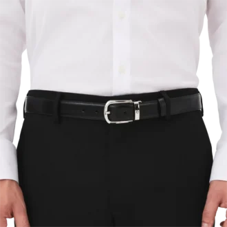 Curea reversibilă din piele cu cataramă în formă de potcoavă, negru/maro, 30 mm