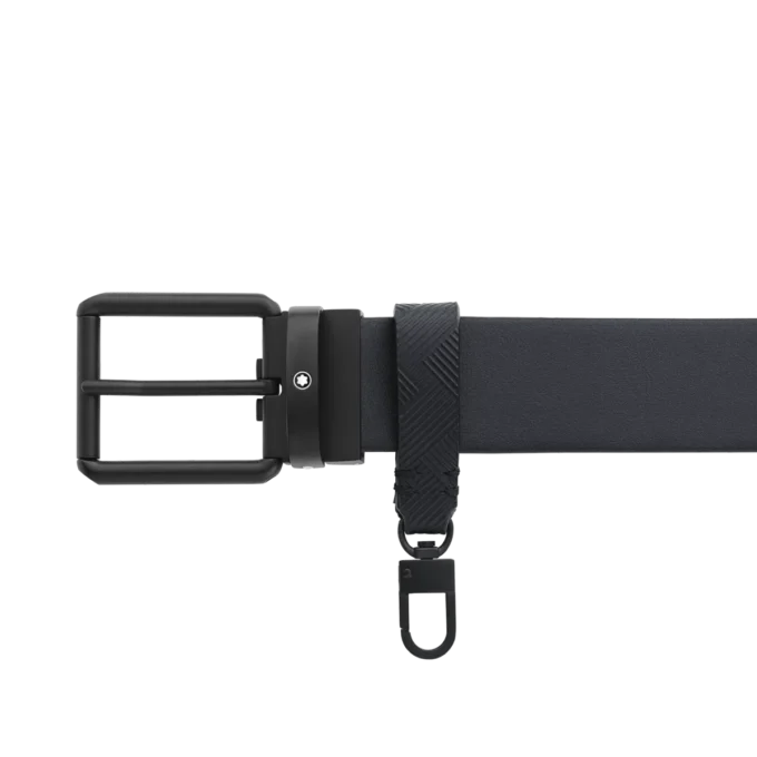 Curea reversibilă din piele imprimată negru/negru simplu, 35 mm