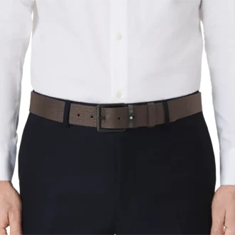 Curea reversibilă din piele maro/neagră de 35 mm