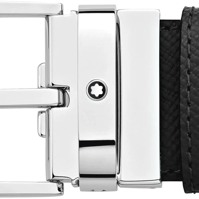 Curea reversibilă din piele neagră/albastră de 35 mm