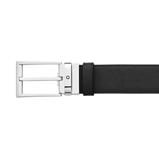 Curea reversibilă din piele neagră/albastră de 35 mm