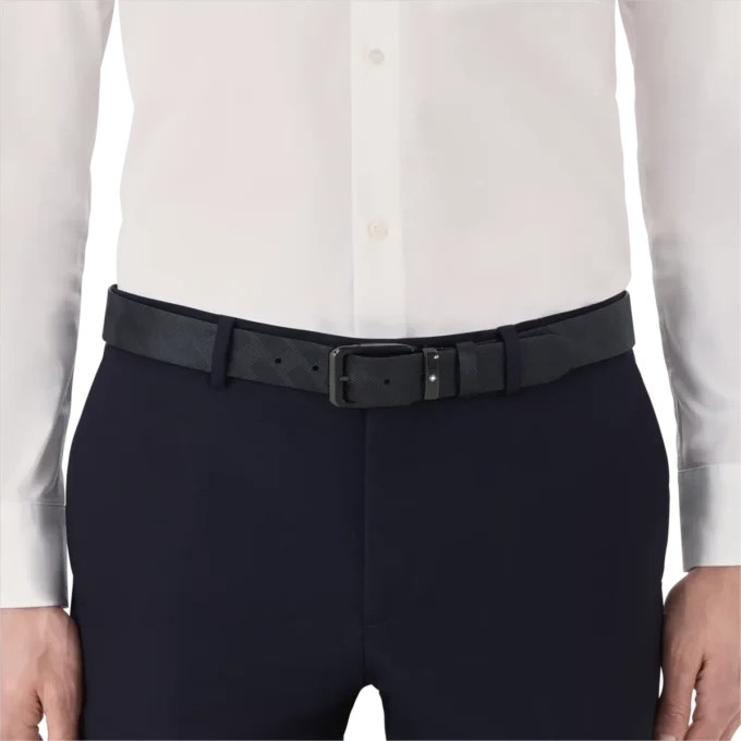 Curea reversibilă din piele neagră de 35 mm