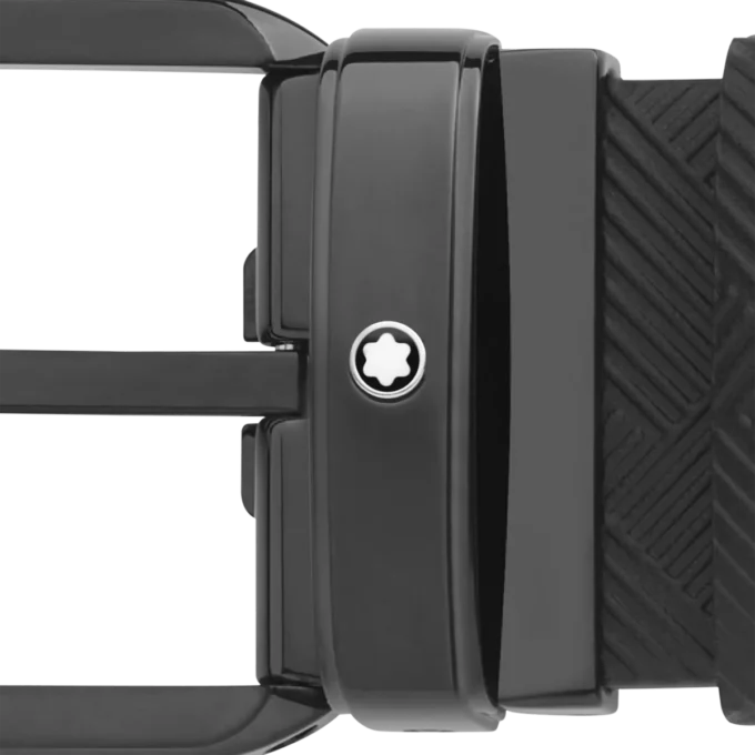 Curea reversibilă din piele neagră de 35 mm