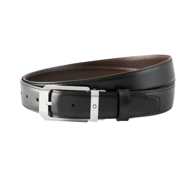 Curea reversibilă din piele negru/maro de 30 mm