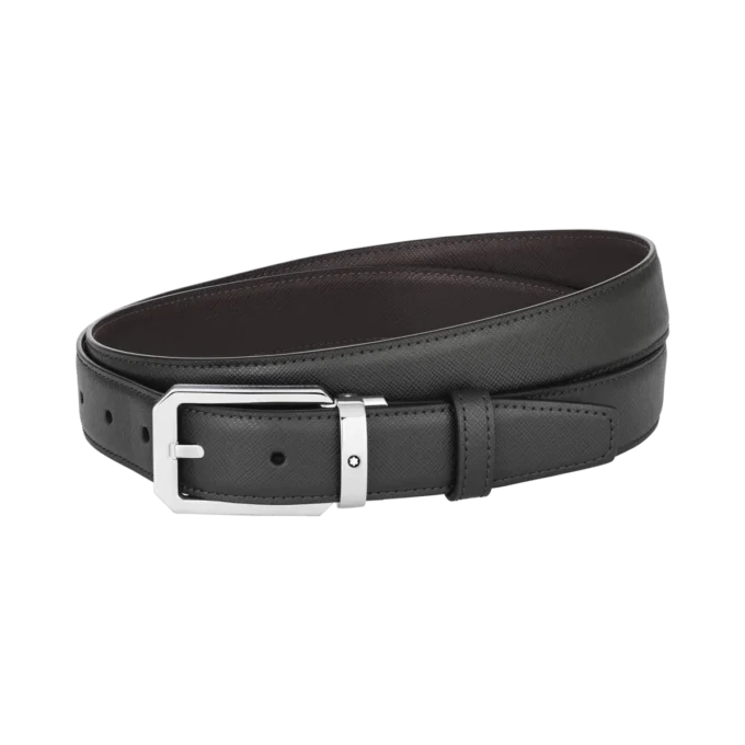 Curea reversibilă din piele negru/maro de 30 mm