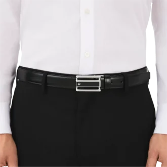 Curea reversibilă din piele negru/maro de 30 mm