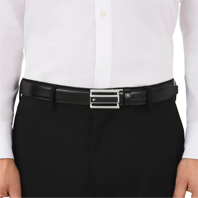 Curea reversibilă din piele negru/maro de 30 mm