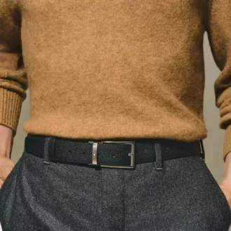 Curea reversibilă din piele negru/maro de 35 mm