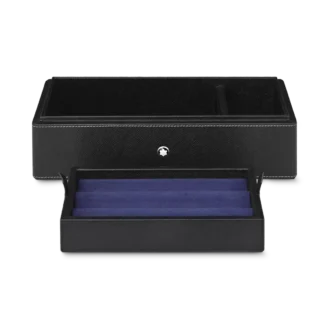 Cutie de birou din piele pentru trei instrumente de scris și o sticlă de cerneală