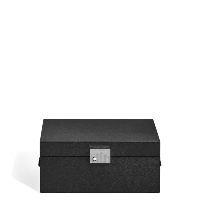 Cutie de colecție pentru ceasuri din piele neagră