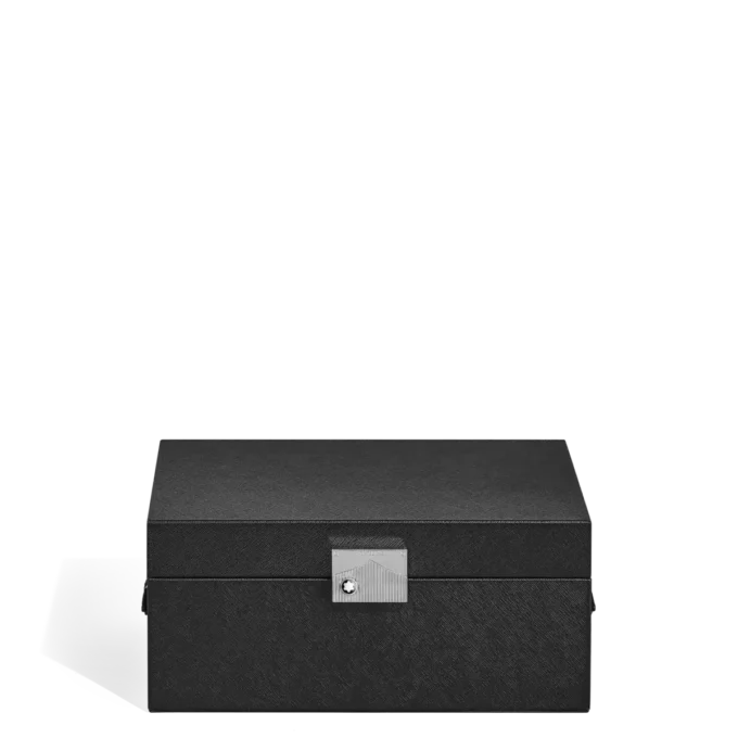 Cutie de colecție pentru instrumente de scris din piele neagră