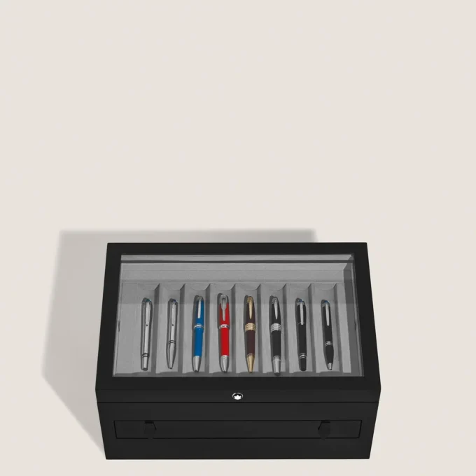 Cutie mare de colecție din lemn și lac pentru 24 de instrumente de scris