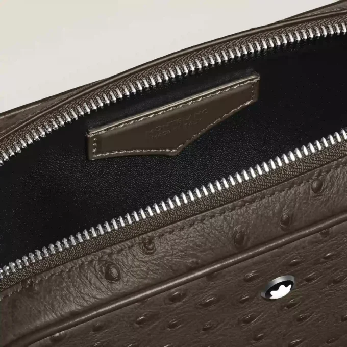 Mini geantă crossbody imprimată cu struț