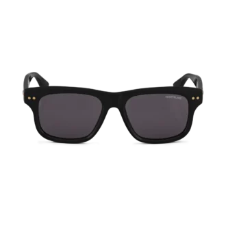 Ochelari de soare dreptunghiulari cu ramă din acetat de culoare neagră