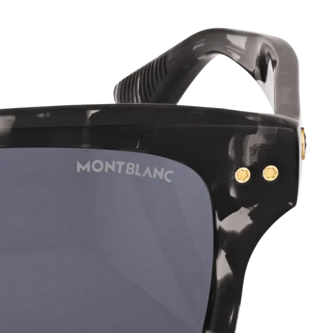 Ochelari de soare dreptunghiulari cu ramă din acetat de culoare neagră