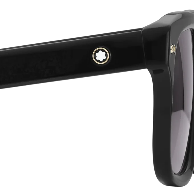 Ochelari de soare dreptunghiulari cu ramă din acetat de culoare neagră