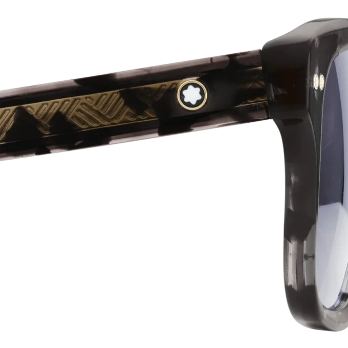 Ochelari de soare dreptunghiulari cu ramă din acetat de culoare neagră