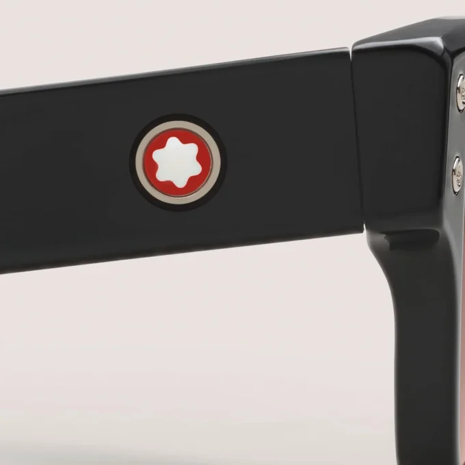 Ochelari de soare dreptunghiulari cu ramă din acetat negru