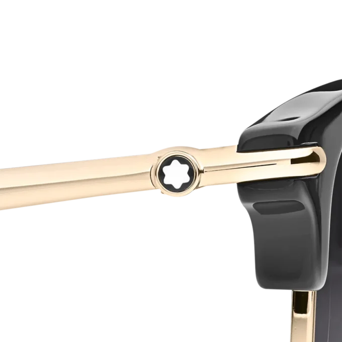 Ochelari de soare dreptunghiulari cu ramă injectată de culoare neagră (M)