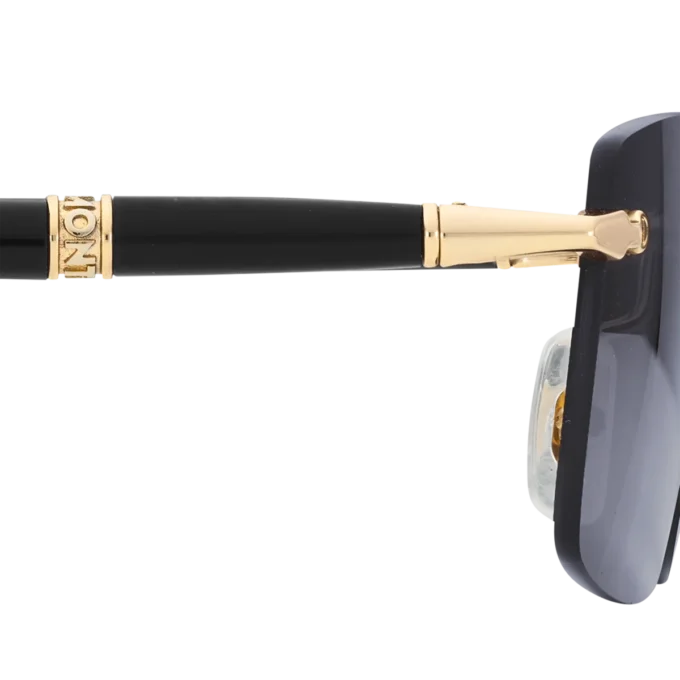 Ochelari de soare dreptunghiulari cu ramă metalică aurie